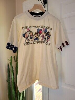 Vintage Morning Sun 100% Cotton Fourth Of July Holiday T-shir, Size Womens Large